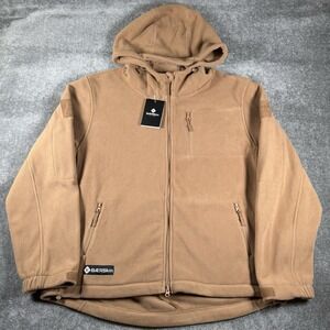 NWT BAERSkin Tactical Hoodie Jacket Men's 2XL Tan Brown Fleece Full Zip Heavy